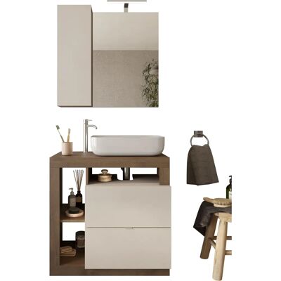 WELLTIME Badezimmer-Set Hamburg - 2-tlg. Weiß mit LED-Beleuchtung WELLTIME Badezimmer-Set Hamburg - 2-tlg. Weiß mit LED-Beleuchtung