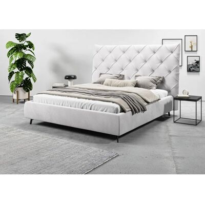 Leonique Maxime Polsterbett - 180x200cm, Hell-Grau, Leder-Option - Bett Leonique Maxime Polsterbett - 180x200cm, Hell-Grau, Leder-Option - Bett