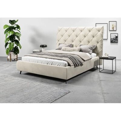 Leonique Maxime Polsterbett - 160x200cm, Beige, Modernes Design Leonique Maxime Polsterbett - 160x200cm, Beige, Modernes Design