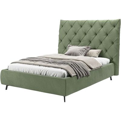 Leonique Maxime - Polsterbett in Grün mit Leder, 140x200cm - Bett Leonique Maxime - Polsterbett in Grün mit Leder, 140x200cm - Bett