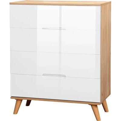 Andas Lund Skandinavischer Weiß Hochglanz Kommode - Schlafzimmermöbel Andas Lund Skandinavischer Weiß Hochglanz Kommode - Schlafzimmermöbel