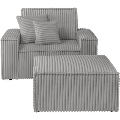 Andas Finnley Grau Cord Loveseat - Sessel Andas Finnley Grau Cord Loveseat - Sessel