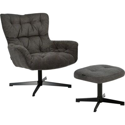 INOSIGN Vergas - Drehstuhl mit Hocker, Schwarz INOSIGN Vergas - Drehstuhl mit Hocker, Schwarz