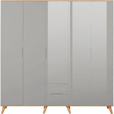 Andas Lund Skandinavischer Kleiderschrank - 5-türen, Hochglanz, FSC-Holz Andas Lund Skandinavischer Kleiderschrank - 5-türen, Hochglanz, FSC-Holz