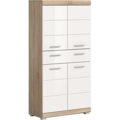 INOSIGN Siena Midischrank - Weiß, Sonoma, 74cm, 4 Türen, 1 Schublade INOSIGN Siena Midischrank - Weiß, Sonoma, 74cm, 4 Türen, 1 Schublade