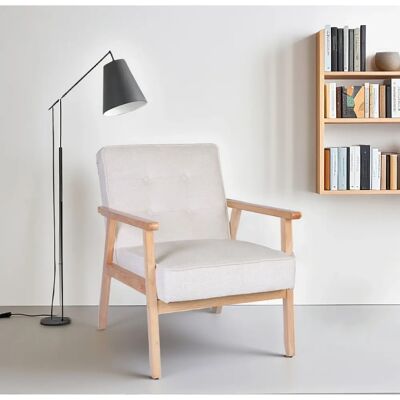 Home affaire - MENONRI - Creme - Gummiholz-Rahmen - Armchair Home affaire - MENONRI - Creme - Gummiholz-Rahmen - Armchair