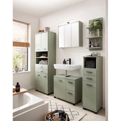 Welltime Emmi 65cm Grüner Badschrank - Waschtischunterschrank Welltime Emmi 65cm Grüner Badschrank - Waschtischunterschrank