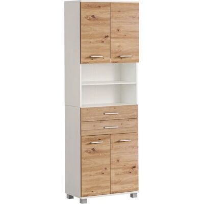 Welltime - Palermo - mattweiß - artisaneiche - Hochschrank Welltime - Palermo - mattweiß - artisaneiche - Hochschrank