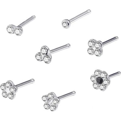 FIRETTI Edelstahl Blumen Nasenpiercing-Set - Nasenpiercing-Set FIRETTI Edelstahl Blumen Nasenpiercing-Set - Nasenpiercing-Set