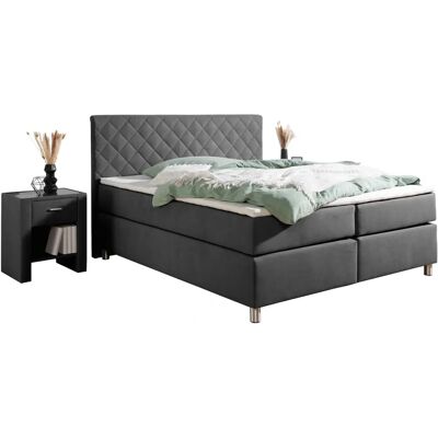 LEONIQUE Bernard Grau Boxspringbett - Komplettbett mit Topper LEONIQUE Bernard Grau Boxspringbett - Komplettbett mit Topper