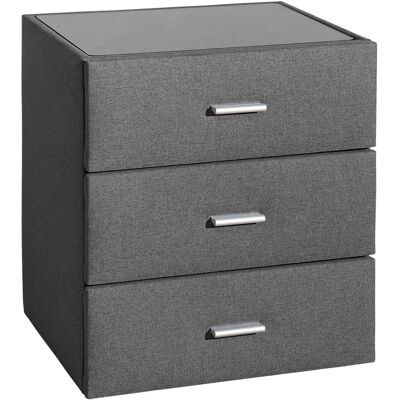 Places of Style Ethan Nachttisch - Nachttisch mit Glasplatte, 3 Schubladen, Anthrazit Places of Style Ethan Nachttisch - Nachttisch mit Glasplatte, 3 Schubladen, Anthrazit