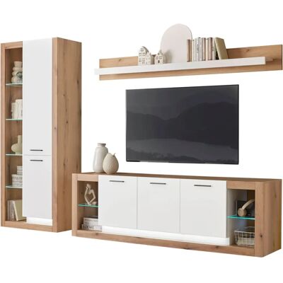 INOSIGN Brixen Moderne Anbauwand, Wohnzimmer-Set, Eiche Evoke & Weiß INOSIGN Brixen Moderne Anbauwand, Wohnzimmer-Set, Eiche Evoke & Weiß