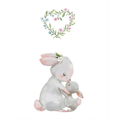 LÜTTENHÜTT - Großer Hase und Hasenkind mit Herz - Bilderrahmen LÜTTENHÜTT - Großer Hase und Hasenkind mit Herz - Bilderrahmen