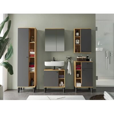 INOSIGN OSLO Badmöbel-Set - Skandinavisches Design, Eiche Evoke, Grau - 5-teilig INOSIGN OSLO Badmöbel-Set - Skandinavisches Design, Eiche Evoke, Grau - 5-teilig