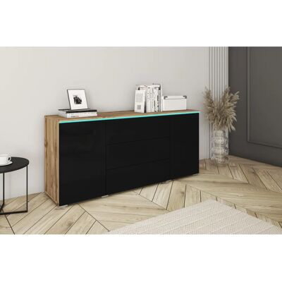 INOSIGN - VERA - eichefarben votan - schwarz hochglanz - Sideboard INOSIGN - VERA - eichefarben votan - schwarz hochglanz - Sideboard