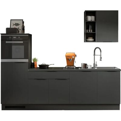 KOCHSTATION - KS-Lulea - schwarz - 260 cm - Küchenzeile KOCHSTATION - KS-Lulea - schwarz - 260 cm - Küchenzeile