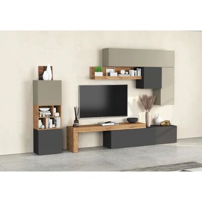 INOSIGN Chronos Wohnwand - Anthrazit, Taube, Eiche INOSIGN Chronos Wohnwand - Anthrazit, Taube, Eiche