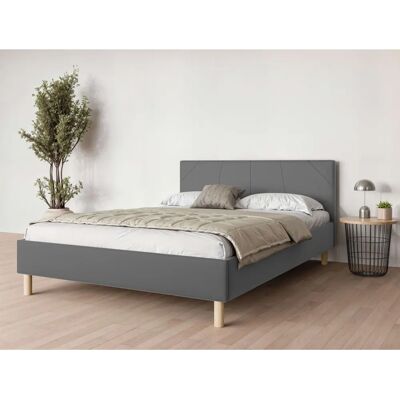 andas Nordic Polsterbett Albybyn - Bett, Grau, 145cm breit andas Nordic Polsterbett Albybyn - Bett, Grau, 145cm breit