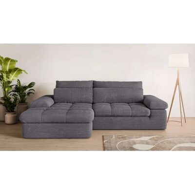 Home affaire ALVERIE - Ecksofa mit Recamiere, dunkelgrau, moderne Steppung - Sofa Home affaire ALVERIE - Ecksofa mit Recamiere, dunkelgrau, moderne Steppung - Sofa