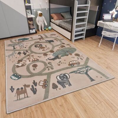 Dětský koberec Hanse Home béžový s motivy zvířat Dětský koberec Hanse Home béžový s motivy zvířat