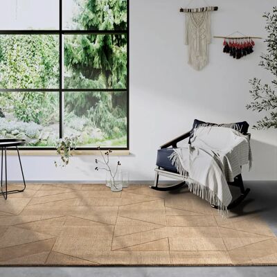 Villeroy & Boch Ursule Wollteppich - Geometrisch, Handgewebt, Beige - Teppich Villeroy & Boch Ursule Wollteppich - Geometrisch, Handgewebt, Beige - Teppich