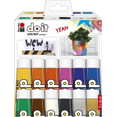 Zestaw Farb Artysty Marabu - 12x36ml akryli dla DIY Zestaw Farb Artysty Marabu - 12x36ml akryli dla DIY