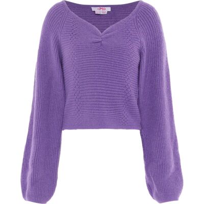 Mymo Paarse Cropped Raglan Trui - Trui Mymo Paarse Cropped Raglan Trui - Trui