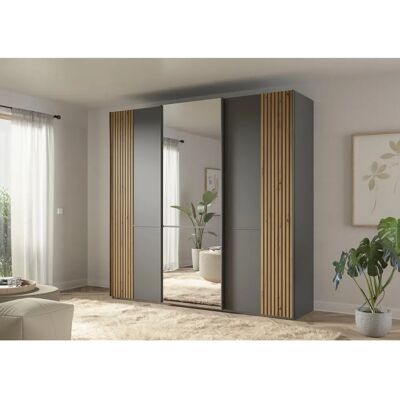 Musterring Isabelle Kleiderschrank - Grau mit Spiegel, 246cm Musterring Isabelle Kleiderschrank - Grau mit Spiegel, 246cm