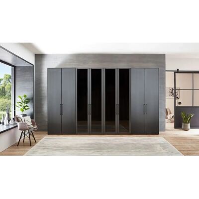 Wiemann Split Kleiderschrank - 8 Türen, Glas Parsol, Metallgriffe - Schrank Wiemann Split Kleiderschrank - 8 Türen, Glas Parsol, Metallgriffe - Schrank