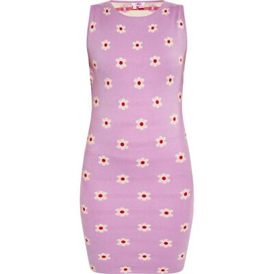 Mymo Lila Jurk - Elegant Bloemenjacquard Kleid Mymo Lila Jurk - Elegant Bloemenjacquard Kleid