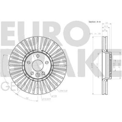 Eurobrake Modell 328mm Belüftete Vorderrad-Bremsscheibe - Bremsscheibe Eurobrake Modell 328mm Belüftete Vorderrad-Bremsscheibe - Bremsscheibe