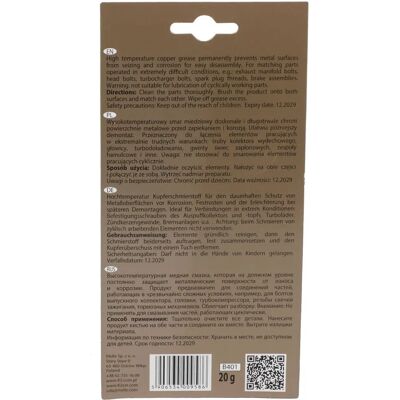 K2 B401 Kupferpaste - Hochtemperatur Metallschmiermittel für Motorteile K2 B401 Kupferpaste - Hochtemperatur Metallschmiermittel für Motorteile