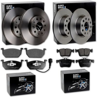 Eurobrake - Golf VII - Vorne - Hinten - Bremsscheiben‑Set Eurobrake - Golf VII - Vorne - Hinten - Bremsscheiben‑Set