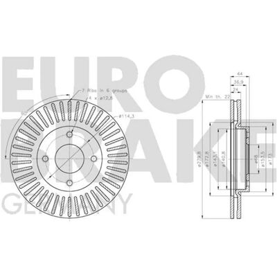 Eurobrake 280mm Belüftete Vorder Bremsscheibe - Nissan Eurobrake 280mm Belüftete Vorder Bremsscheibe - Nissan