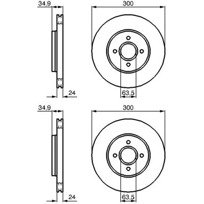 Bosch - 2M5V1125AB - Ø300mm - Vorne - Bremsscheibe Bosch - 2M5V1125AB - Ø300mm - Vorne - Bremsscheibe