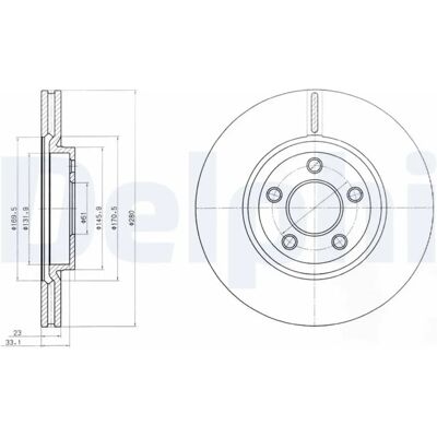 Delphi Bg3704 - Belüftete 280mm Bremsscheibe vorne Delphi Bg3704 - Belüftete 280mm Bremsscheibe vorne