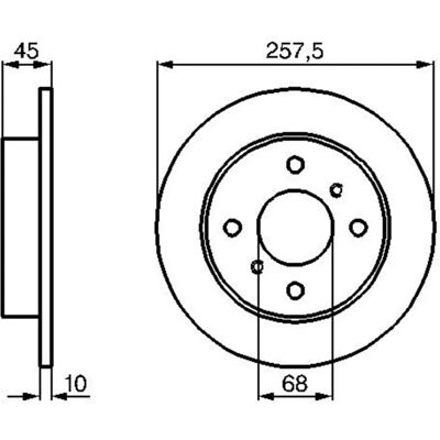Bosch Modell 4320642R03 Bremsscheibe - 257.8mm, 10mm, 4-Loch, geölt Bosch Modell 4320642R03 Bremsscheibe - 257.8mm, 10mm, 4-Loch, geölt