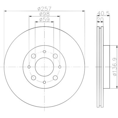 Acme 257mm Belüftete Bremsscheibe mit Belägen - Bremssystem Acme 257mm Belüftete Bremsscheibe mit Belägen - Bremssystem