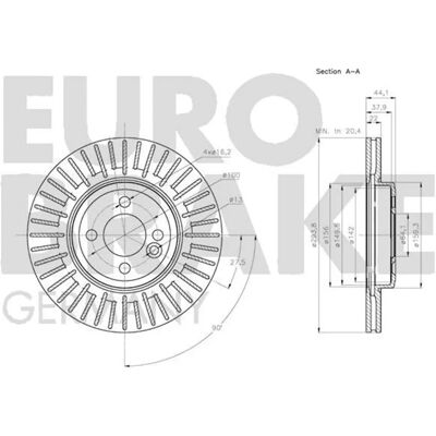 Eurobrake 294mm Belüftet Bremsscheibe - Bremsscheibe Eurobrake 294mm Belüftet Bremsscheibe - Bremsscheibe