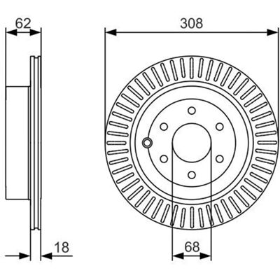 Bosch 43206EB300 Bremsscheibe - Belüftet, Ø307,7mm, 68mm Mittel Bosch 43206EB300 Bremsscheibe - Belüftet, Ø307,7mm, 68mm Mittel