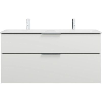 Burgbad G0146 Schlanker Doppel-Keramik-Waschtisch - Waschtischunterschrank Burgbad G0146 Schlanker Doppel-Keramik-Waschtisch - Waschtischunterschrank