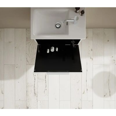 burgbad G0146 Weißer Keramik-Waschtisch Slim - Waschtischunterschrank burgbad G0146 Weißer Keramik-Waschtisch Slim - Waschtischunterschrank