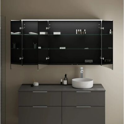 burgbad Eqio Spiegelschrank mit LED-Aufsatzleuchte 140 cm Rechts - Spiegelschrank burgbad Eqio Spiegelschrank mit LED-Aufsatzleuchte 140 cm Rechts - Spiegelschrank