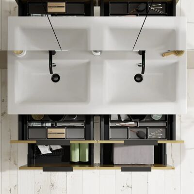 burgbad - Eqio 122 cm - Keramik-Doppelwaschtisch Slim - Badezimmer-Vanity-Set burgbad - Eqio 122 cm - Keramik-Doppelwaschtisch Slim - Badezimmer-Vanity-Set