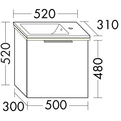 burgbad - Eqio Slim - 52 cm - LED-Beleuchtung - Bathroom vanity burgbad - Eqio Slim - 52 cm - LED-Beleuchtung - Bathroom vanity