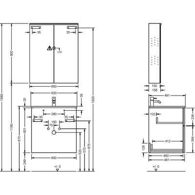 burgbad Eqio Badezimmermöbel-Set 65 cm mit Keramik-Waschtisch und Spiegelschrank burgbad Eqio Badezimmermöbel-Set 65 cm mit Keramik-Waschtisch und Spiegelschrank