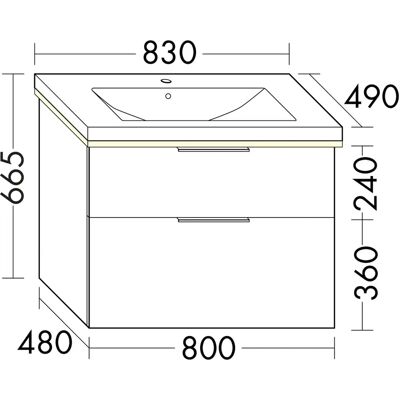 burgbad - Eqio - 83 cm - LED-Beleuchtung - Waschbecken burgbad - Eqio - 83 cm - LED-Beleuchtung - Waschbecken