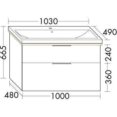 burgbad - SEZA103-F2009-C0001-P95 - 103cm - LED - Waschbecken burgbad - SEZA103-F2009-C0001-P95 - 103cm - LED - Waschbecken
