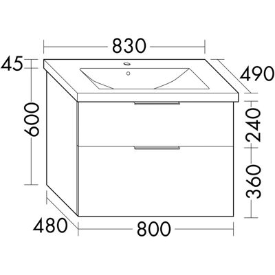 burgbad - Eqio - 83 cm - mit Schubladen - Washbasin burgbad - Eqio - 83 cm - mit Schubladen - Washbasin