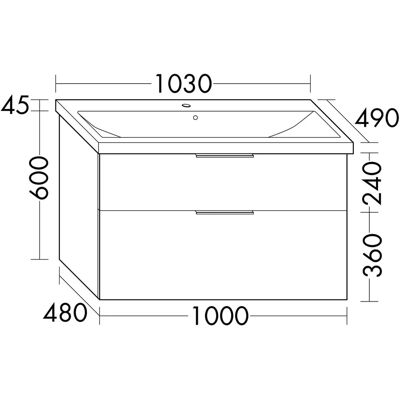 burgbad - Eqio - 103 cm - Keramik-Waschtisch - Badezimmer-Waschtisch burgbad - Eqio - 103 cm - Keramik-Waschtisch - Badezimmer-Waschtisch